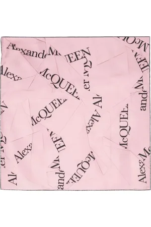Alexander McQueen Silketørklæde i jacquard med logo