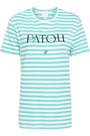 Patou Stribet T-shirt med logotryk