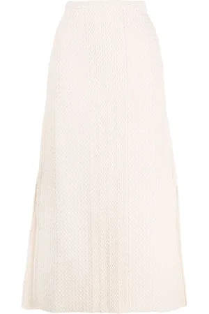 Jil Sander Strikket nederdel med zigzag-mønster og A-snit