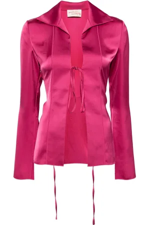 Stockholm Surfboard Club Bluse med bindelukning og satin-finish