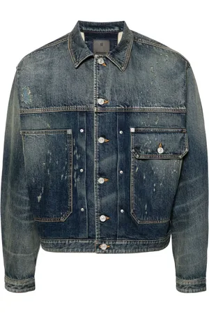 Givenchy Denimjakke med slitageeffekt