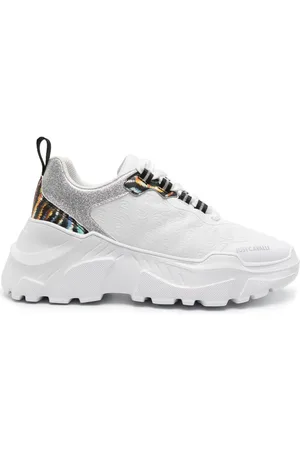 Roberto Cavalli Kraftige sneakers med paneler og monogram