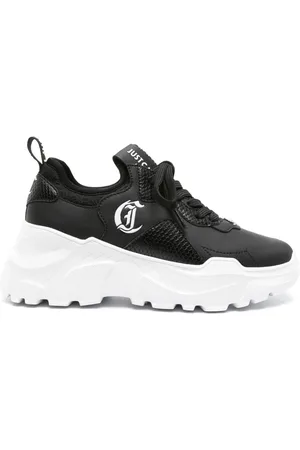 Roberto Cavalli Kraftige sneakers med logoapplikation