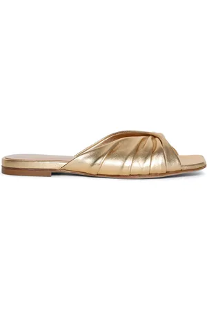 Gianvito Rossi Draperede flade metalliske mules