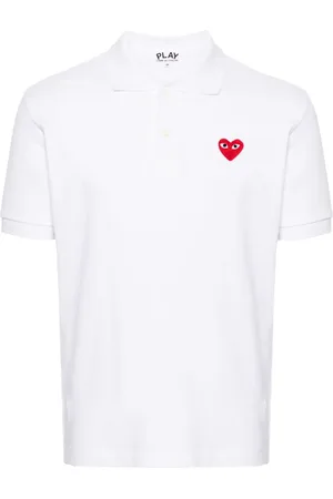 Comme des Garçons Polo i piqué med hjertemærke