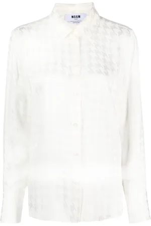 Msgm Houndstooth-mønstret skjorte med lange ærmer
