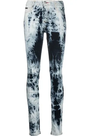 Philipp Plein Leggings med høj talje og syrevasket effekt