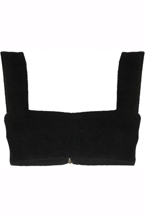 Patou Cropped top i tweed med firkantet halsudskæring
