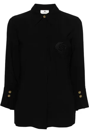 Elisabetta Franchi Skjorte i crepe med broderet logo