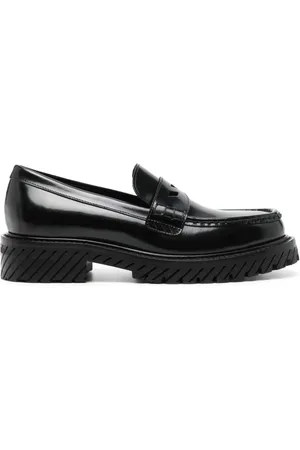 OFF-WHITE Læderloafers med Diag-striber