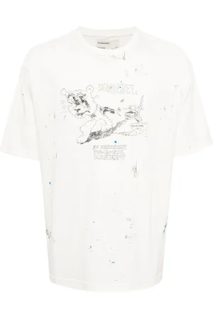 DOMREBEL Scuff Picnic T-shirt med malingsdetalje