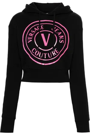VERSACE Cropped hættetrøje med logotryk