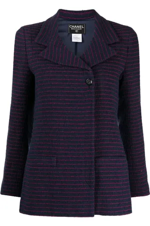 CHANEL 1998 asymmetrisk blandet jakke i uld