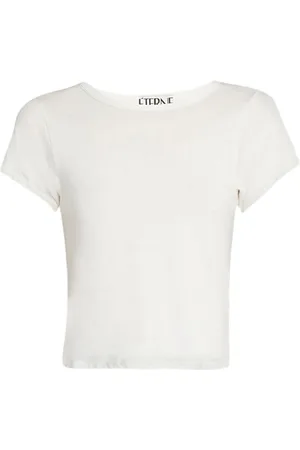 ÉTERNE Cropped T-shirt med rund hals