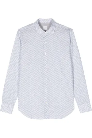 ELEVENTY Skjorte med geometrisk tryk og knapper