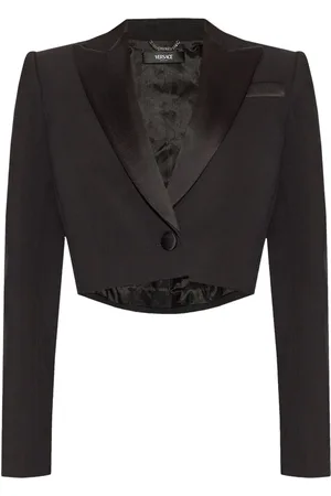 VERSACE Cropped blazer med logomærke