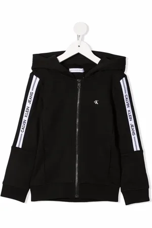 Calvin Klein Hættetrøje med logotryk og lynlås