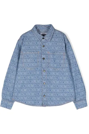 Moschino Denimskjorte med jacquard-logo
