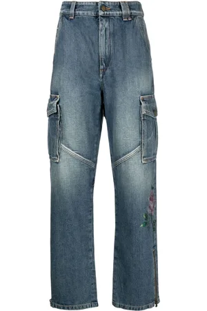 Alessandra Rich Jeans med rhinsten-udsmykning