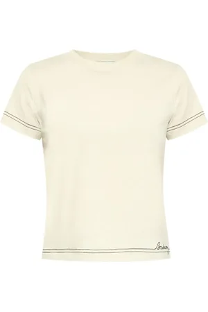 Burberry Cropped top med broderet logo og udskæringsdetalje
