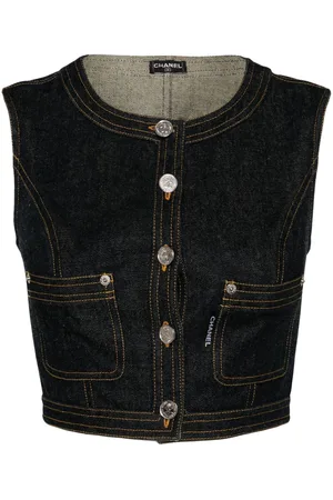 CHANEL Cropped denimvest fra 1990-2000