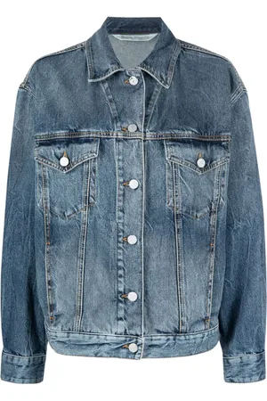 Palm Angels Denimjakke med solopgang-tryk