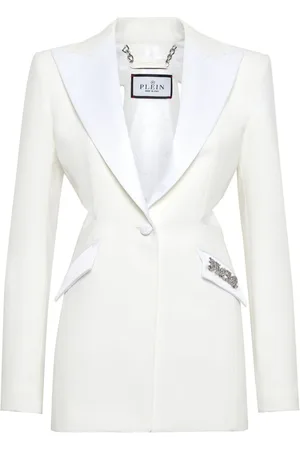 Philipp Plein Blazer i satin med udskæringsdetalje