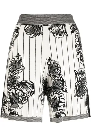 Joseph Højtaljede shorts med blomstertryk