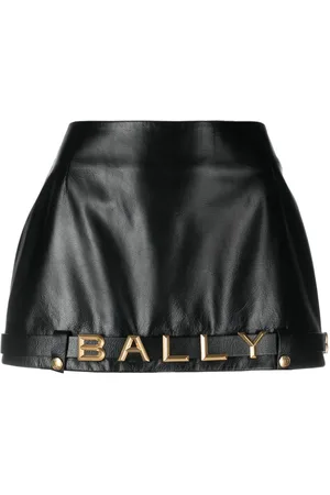 Bally Kort lædernederdel med logobogstaver