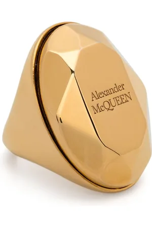 Alexander McQueen Ring med facetteret sten