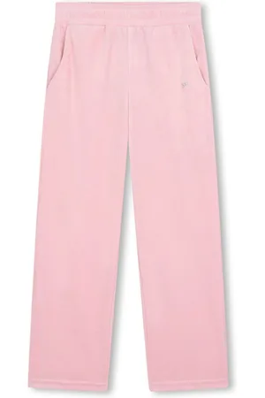 Sonia Rykiel Enfant Joggingbukser i velour med rhinsten-logo