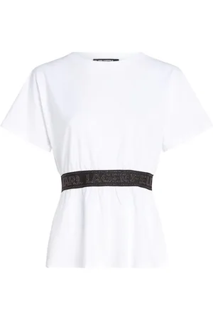 Karl Lagerfeld T-shirt med logobånd og glimmer