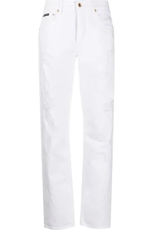 Dolce & Gabbana Boyfriend-jeans med slitageeffekt