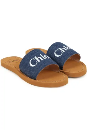 Chloé Sandaler med logotryk og denimrem