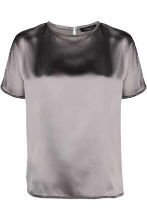 Fabiana Filippi T-shirt i satin med krystaludsmykning