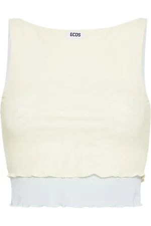 GCDS Tanktop i mesh med logomærke