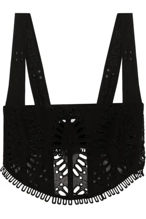 CHARO RUIZ IBIZA Güik croptop i broderie-anglaise