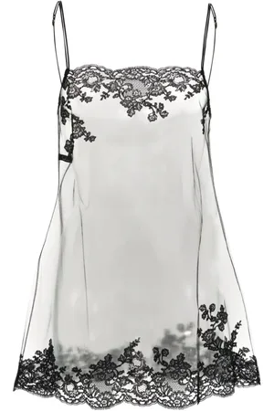 CARINE GILSON Babydoll slip-kjole i silke