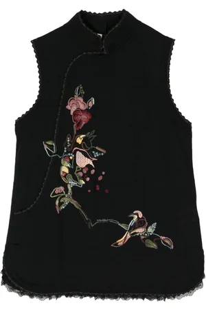 SHIATZY CHEN Strikket frakke med blomster broderi