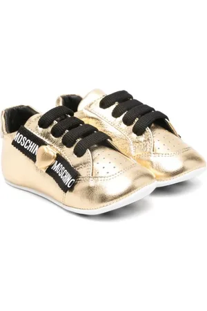 Moschino Sneakers i metallisk læder med sløjfedetalje