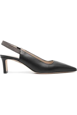 Fabiana Filippi Pumps i læder med krystaludsmykning