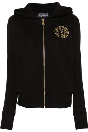 VERSACE Hættetrøje med broderet logo og lynlås