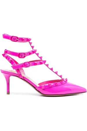 VALENTINO GARAVANI Rockstud mules i lakeret læder