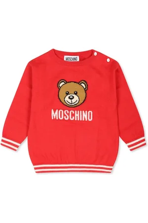 Moschino Intarsiastrikket trøje med logo
