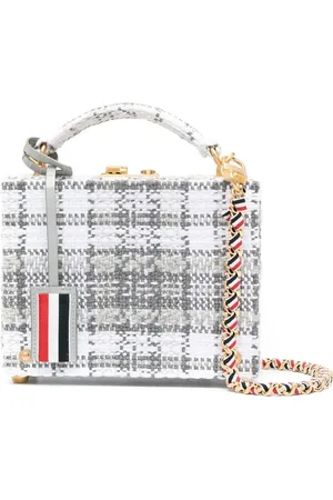 Thom Browne Skotskternet crossbody-taske i tweed