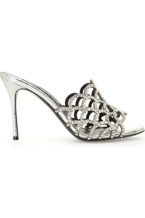 Sergio Rossi Mermaid 90 mm mules med krystaludsmykning