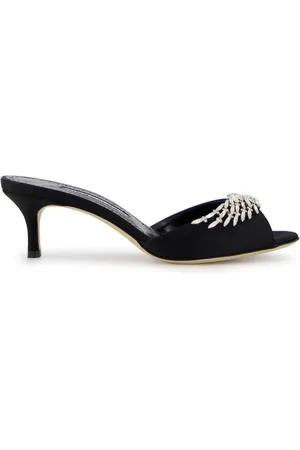 Manolo Blahnik Fabio 50mm mules med krystaludsmykning