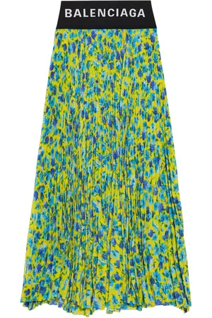 Balenciaga Plisseret midi-nederdel med blomstertryk