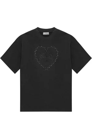 Ganni T-shirt med logo-applikation