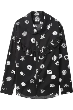 Comme des Garçons Skjorte med flæsekant og grafisk print